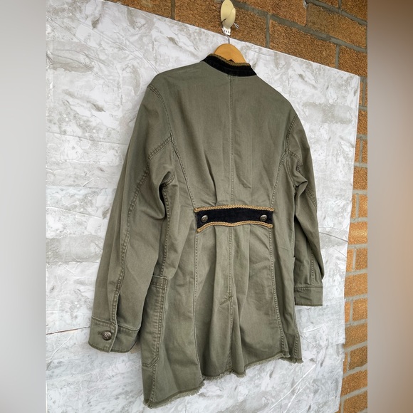 Free People Olive Green Military Hussar Jacket L | Regencycore Napoleonic Band - Picture 10 of 14